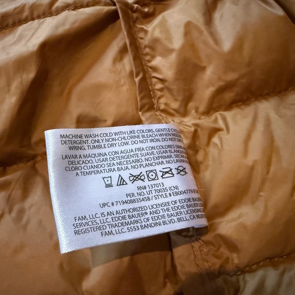 Eddie Bauer EB650 Puffer Jacket Men’s Size Small Navy Down Full Zip Lightweight - Picture 11 of 16